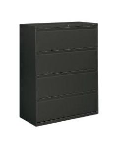 HON 800 42inW Lateral 4-Drawer File Cabinet With Lock, Metal, Charcoal