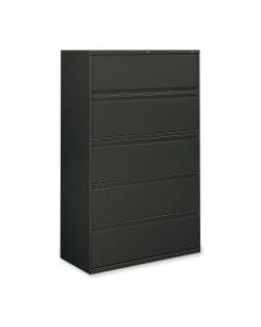 HON 42inW Lateral 5-Drawer Standard File Cabinet With Lock, Metal, Charcoal