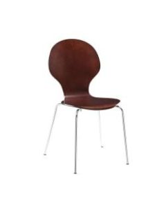 DHP Bentwood Shell Chairs, Brown/Silver, Set Of 2