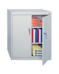 Sandusky 42in Steel Storage Cabinet With 2 Adjustable Shelves, 42inH x 36inW x 18inD, Dove Gray