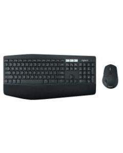 Logitech Wireless Keyboard & Mouse, Contoured/Curved Full Size Keyboard, Black, Right-Handed Laser Mouse, MK850