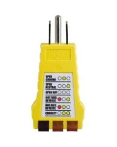 GE 3 - Wire Receptacle Tester - Cable Fault Testing, Mismatched Wiring Testing - Alkaline