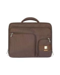 Urban Factory 23489 Carrying Case (Briefcase) for 13.3in to 14.1in Notebook - Brown - Nylon - Shoulder Strap, Handle, Trolley Strap - 16.7in Height x 15.9in Width x 3.3in Depth