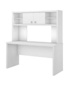 kathy ireland Office by Bush Business Furniture Echo 60inW Credenza Desk With Hutch, Pure White, Standard Delivery
