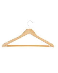Honey-Can-Do Suit Hangers, 9 3/8inH x 1/2inW x 17 1/2inD, Natural, Pack Of 10