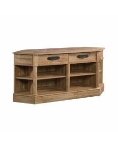 Sauder Viabella Corner Entertainment Credenza For 60in TVs, 27-1/4inH x 61-3/8inW x 19-1/8inD, Antigua Chestnut