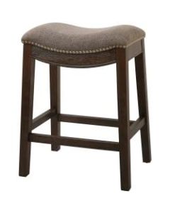 New Ridge Home Goods Saddle-Style Counter Stool, Weathered Gray/Cobble