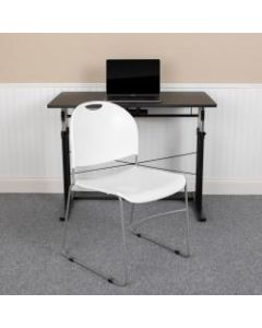 Flash Furniture HERCULES Series Ultra-Compact Stack Chairs, White, Set Of 5 Chairs