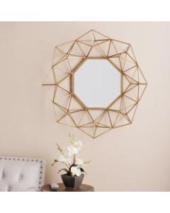 Southern Enterprises Holton Decorative Octagonal Mirror, 29inH x 30inW x 5 1/4inD, Matte Gold