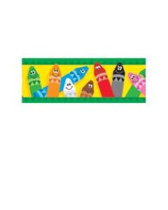TREND Bolder Border Borders, 2 3/4in x 35 3/4in Strips, Colorful Crayons, Pack Of 11
