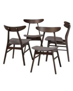 Baxton Studio 10467 Mid-Century Modern Dining Chairs, Dark Gray, Set Of 4 Chairs