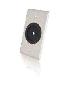 C2G 1.5in Grommet Cable Pass Through Single Gang Wall Plate - Brushed Aluminum - 1-gang