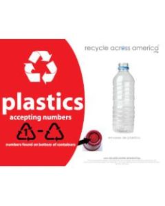 Recycle Across America Plastics With Number Standardized Recycling Label, PLASS#-8511, 8 1/2in x 11in, Red