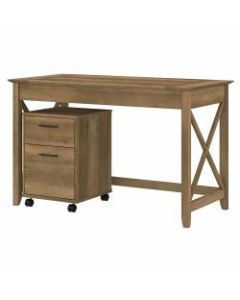 Bush Furniture Key West 48inW Writing Desk With 2-Drawer Mobile File Cabinet, Reclaimed Pine, Standard Delivery