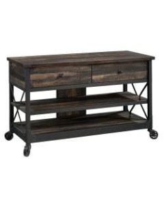 Sauder Steel River TV Stand For 55in TVs, 28-3/4inH x 49-1/8inW x 21-1/4inD, Carbon Oak