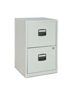 Bisley 14-13/16inD Vertical 2-Drawer Under-Desk Storage Cabinet, Metal, Light Gray