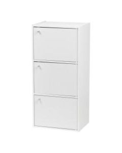 IRIS 35inH 3-Door Storage Shelf, White
