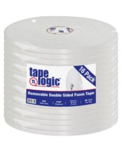 Tape Logic Removable Double-Sided Foam Tape, 0.75in x 36 Yd., White, Case Of 16 Rolls
