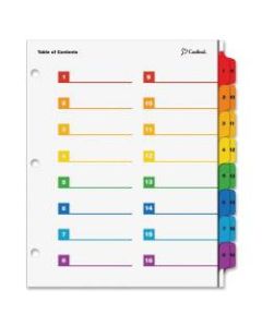 Cardinal OneStep Printable Dividers - 16 Print-on Tab(s) - 8.5in Divider Width x 11in Divider Length - Letter - 3 Hole Punched - Multicolor Divider - Multicolor Tab(s) - 1 / Each