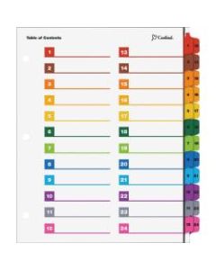 Cardinal OneStep Printable Dividers - 24 Print-on Tab(s) - 8.5in Divider Width x 11in Divider Length - Letter - 3 Hole Punched - Multicolor Divider - Multicolor Tab(s) - 1 Each