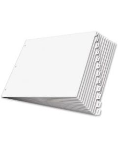 Cardinal Tabloid-size Write N Erase Tab Dividers - 12 Write-on Tab(s) - 12 Tab(s)/Set - Tabloid - 11in Width x 17in Length - 3 Hole Punched - White Paper Divider - White Tab(s) - 8 / Set