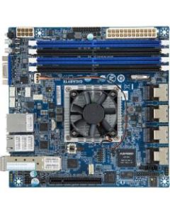 Gigabyte MA10-ST0 Server Motherboard - Intel Chipset - Socket BGA-1310 - Intel Optane Memory Ready - Mini ITX - Intel Atom C3958 - 128 GB DDR4 SDRAM Maximum RAM - DIMM, UDIMM - 4 x Memory Slots - Gigabit Ethernet - 16 x SATA Interfaces