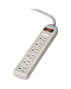 Fellowes 6-Outlet Power Strip, 6ft Cord, Platinum