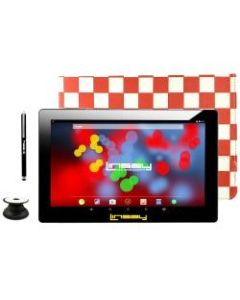 Linsay F10IPS Tablet, 10.1in Screen, 2GB Memory, 32GB Storage, Android 10, Red Squares