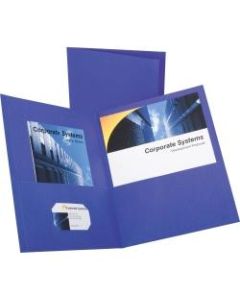 Oxford Letter Recycled Pocket Folder - 8 1/2in x 11in - 100 Sheet Capacity - 2 Inside Front & Back Pocket(s) - Leatherette Paper - Purple - 10% - 25 / Box