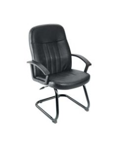 Boss Office Products Budget Bonded Leather Guest Chair, Black