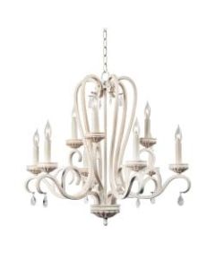Kenroy Home Marcella Chandelier, Weathered White