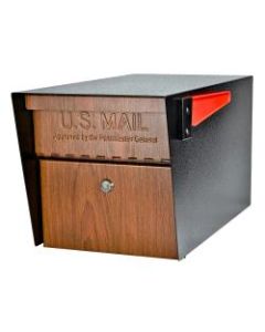 Mail Boss Mail Manager Locking Security Mailbox, 11-1/4inH x 10-3/4inW x 21inD, Wood Grain