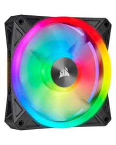 Corsair iCUE QL120 RGB 120mm PWM Single Fan - 1 Pack - 4.72in Maximum Fan Diameter - 312.7 gal/min Maximum Airflow - 1500 rpm - 26 dB(A) Noise - Hydraulic Bearing - 4-pin - RGB LED - Rubber - 1 pc(s) - Case