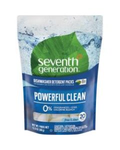 Seventh Generation Natural Dishwasher Detergent Packs, 20 Packs Per Pouch, Carton Of 12 Pouches