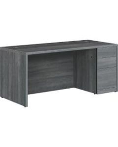 HON 10500 Series Right Pedestal Desk - 66in x 30in x 29.5in - 3 x Box Drawer(s), File Drawer(s)Right Side - Flat Edge - Material: Wood, Laminate - Finish: Sterling Ash Laminate