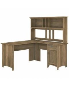 Bush Furniture Salinas 60inW L-Shaped Desk With Hutch, Reclaimed Pine, Standard Delivery
