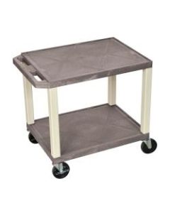 H. Wilson 26in Plastic Utility Cart, With Electric Assembly, 26inH x 24inW x 18inD, Gray