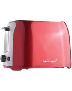 Brentwood 2 Slice Cool Touch Toaster ; Red and Stainless Steel - 800 W - Toast, Reheat, Browning - Red, Stainless Steel
