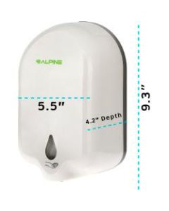 Alpine Automatic Gel Hand Sanitizer Dispenser With Floor Stand, 44inH x 16inW x 22-1/2inD, White