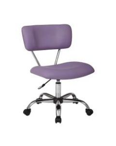 Office Star Avenue Six Vista Bonded Leather Task Chair, Purple/Silver