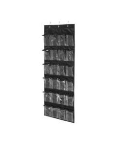 Honey-Can-Do Over-The-Door 24-Pocket Closet Organizer, 57inH x 21inW x 2 1/2inD, Black