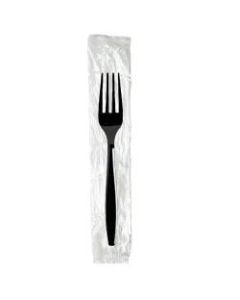 Dixie Individually Wrapped Heavyweight Forks, Black, Carton Of 1,000 Forks
