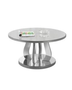 Monarch Specialties Marcie Coffee Table, 18inH x 36inW x 36inD, Silver