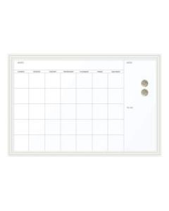 U Brands Magnetic Dry Erase Monthly Calendar Board, 30in X 20in, White MDF Decor Frame