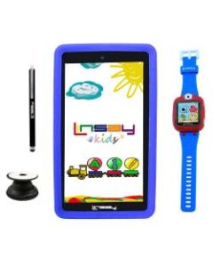 Linsay F7 Tablet, 7in Screen, 2GB Memory, 32GB Storage, Android 10, Kids Blue/Watch