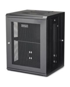 StarTech.com Wallmount Server Rack Cabinet - Hinged Enclosure - 15U - Wallmount Network Cabinet - 16.1in Deep - Use this wall mount network cabinet to mount your server or networking equipment to the wall with a hinged enclosure for easy access