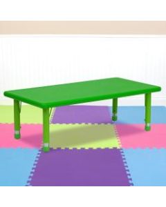 Flash Furniture Height-Adjustable Activity Table, Rectangular, 14 1/2in-23 3/4inH x 24inW x 48inD, Green