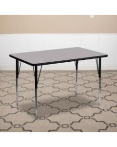 Flash Furniture Rectangular Activity Table, 24inW x 48inD, Gray/Chrome
