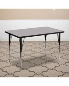 Flash Furniture Rectangular Activity Table, 30inW x 72inD, Gray/Chrome