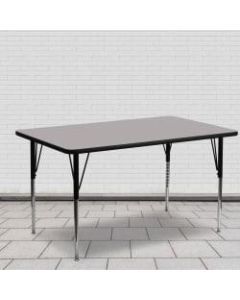 Flash Furniture Rectangular Activity Table, 24inW x 60inD, Gray/Chrome